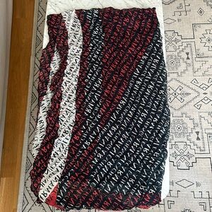 A/X Armani Exchange Allover Logo Patterned Scarf in Blue, Red and White